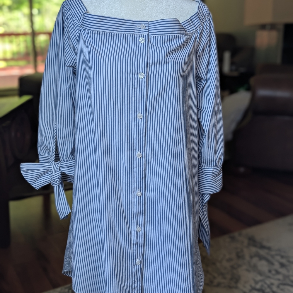 Striped Off-Shoulder Top/Dress